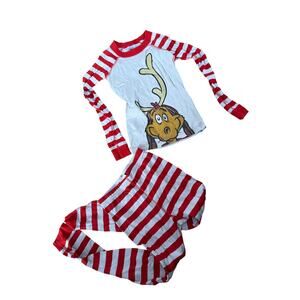 Hanna Andersson x the grinch max red striped two piece pajama set youth